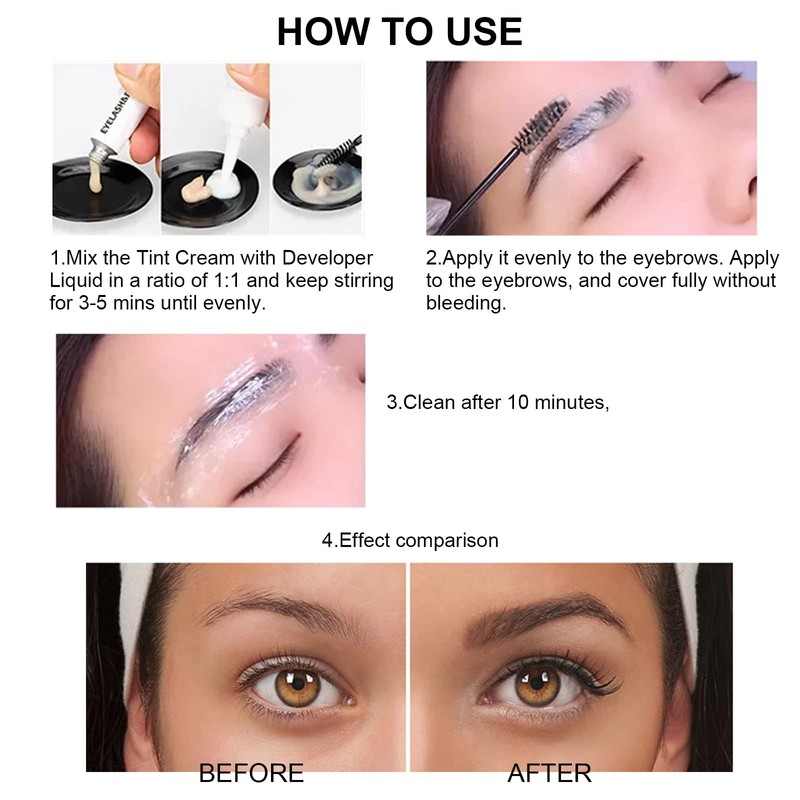 Tignapoo Eyebrush&Eyebrow Tint Kit Waterproof Quick-drying Eyebrow Brush