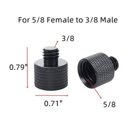 Dahszhi Mic Screw Adapter, Aluminum Alloy Thread Adapter 5/8 Female to 3/8 Male for Mic Stand, Camera Monitor, Tripod, Microphone Holder 4 Pack