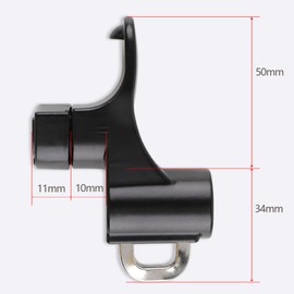 Motorcycle Universal Helmet Lock, Motorcycle Helmet Security Hook Lock with 2 Keys 6mm Screw Holes Prevent Theft Aluminum Alloy for Motorbikes Scooters (Black)