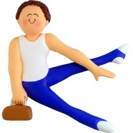 BOY MALE GYMNAST GYMNASTIC ORNAMENT POMMEL HORSE MEDALIST HOLIDAY GIFT PRESENT