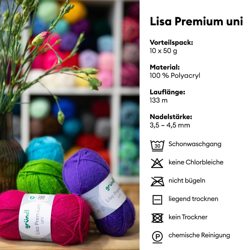 Gründl Wool Lisa Premium Plain 5 x 50 g Mix