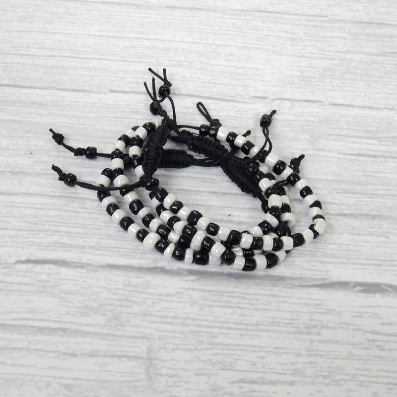 Baby Nazariya Bracelets, Set of 4, Adjustable, Cotton Thread, Black