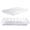MATANA - 6 Large Rectangular Clear Multi-Use Serving Platter Food Party Trays - 32cm x 24cm