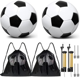 yasuwekik 2 Pack Operation Christmas Deflated Soccer Ball with Pump for Child Size 3,Size 4,Size 5 (Classic, Size 3)