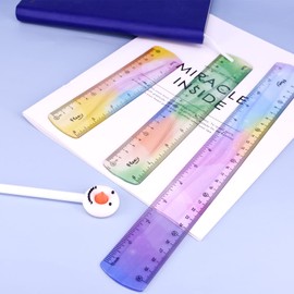 3 Pcs Flexible Ruler 30cm/20cm/15cm Colorful Rulers Unbreakable Ruler Soft Bendable Flexible Plastic Ruler Shatter Resistant Rulers Shatterproof Straight Classroom Rulers for School Kids(12/8/6 inch)