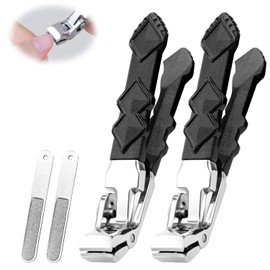 zxbaers 2PCS Toe Clippers Set for Seniors,Nail Clippers for Seniors with Arthritis,Ergonomic Toenail Clippers,Angled Head Nail Clippers with Wide Opening and Nail Files for Men, Women