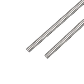 HiPicco Fully Threaded Rod M14 x 300mm 2mm Thread Pitch, 2 Pack 304 Stainless Steel Right Hand Threaded Rods Bar Studs for Furniture Machinery Assembly