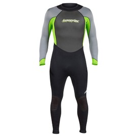 Hyperflex Mens and Womens 3mm Full Body Wetsuit – Surfing, Water Sports, Scuba Diving, Snorkeling - Comfort, Flexible and Anatomical Fit - and Adjustable Collar, Green, XL