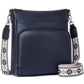 Roulens Crossbody Bags for Women,Soft Vegan Leather Medium Shoulder Handbags Travel Purse with Front Zipper Wallet Pocket