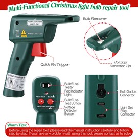 Hohean Christmas Light Repair Kit with 80 Xmas Replacement Bulbs, Christmas Light Test for Repairing Incandescent Christmas Light Bulb, Christmas Tree Light Tester Kit, Include 204 Marking Stickers