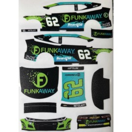 Unbranded Custom 2024 Parker Retzlaff #62 Funkaway 1/64 Scale NASCAR Peel & Stick Decals