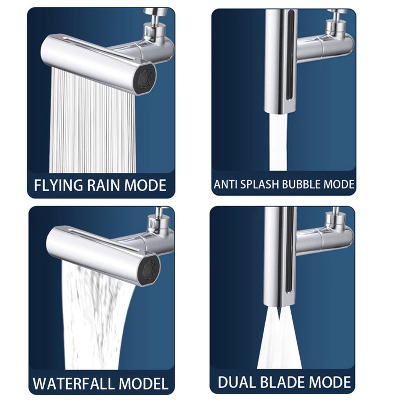 Waterfall Universal Faucet Extender Copper and ABS Anti Splashing Bathroom