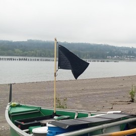 Black American Flag 12x18 Inch Embroidered American USA All Black Flags Made from Nylon Heavy Duty US Boat Flags for Outdoor with 2 Brass Grommets