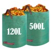TRUEIN Garden Waste Bags, 500 L/120 L Waterproof Garden Rubbish