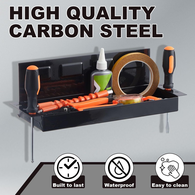 Tandefio 2 Pcs 12" Magnetic Tool Box Tray with Screwdriver