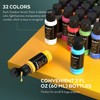 Nicpro 32 Colors Outdoor Acrylic Paint Bulk with Brush and