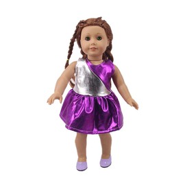 NIXNUT Doll Clothes Long Dress Summer Clothes Color Block for 18 Inch American Girl Doll