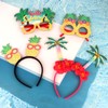 Oblihumoy Luau Party Glasses and Headbands Funny Hawaiian Paper Glasses