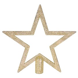 Christmas Tree Topper with Gold Glitter - 18 cm - Open Design Modern - Christmas Tree Topper Christmas Star Tree Topper Christmas Tree Plastic