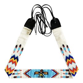 Cowboy Western Beaded Hatband Rodeo Style Handmade 1 inch Wide (H54SB6)