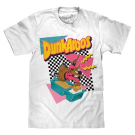 Tee Luv Men's Dunkaroos Cartoon Kangaroo T-Shirt, White, 3XL