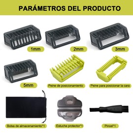 9 Piezas Peine Guía 1/2/3/5 mm para Afeitadora, Set de Protectores Reemplazo de Peine Guías, Accesorios para Recortadora Eléctrica Híbrida, Estuche Repuesto de Peine Guía