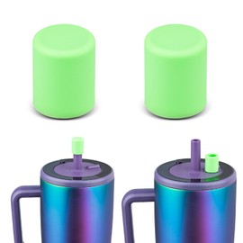 CERCGVEL 2 Pack Magnetic Straw Caps Compatible with BrüMate All Era and Resa Tumblers, Silicone Straw Caps Toppers Compatible with Brumate Accessories, Covers Protectors BPA Free (Green)