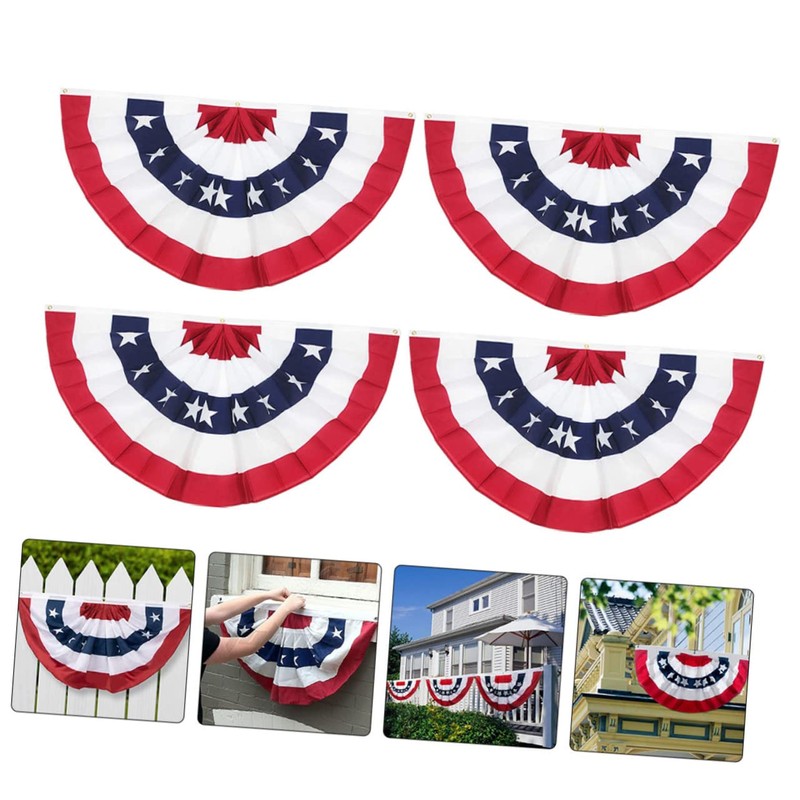 ORFOFE 5pcs Usa Flag Banner Patriotic Bunting Flags 45 *