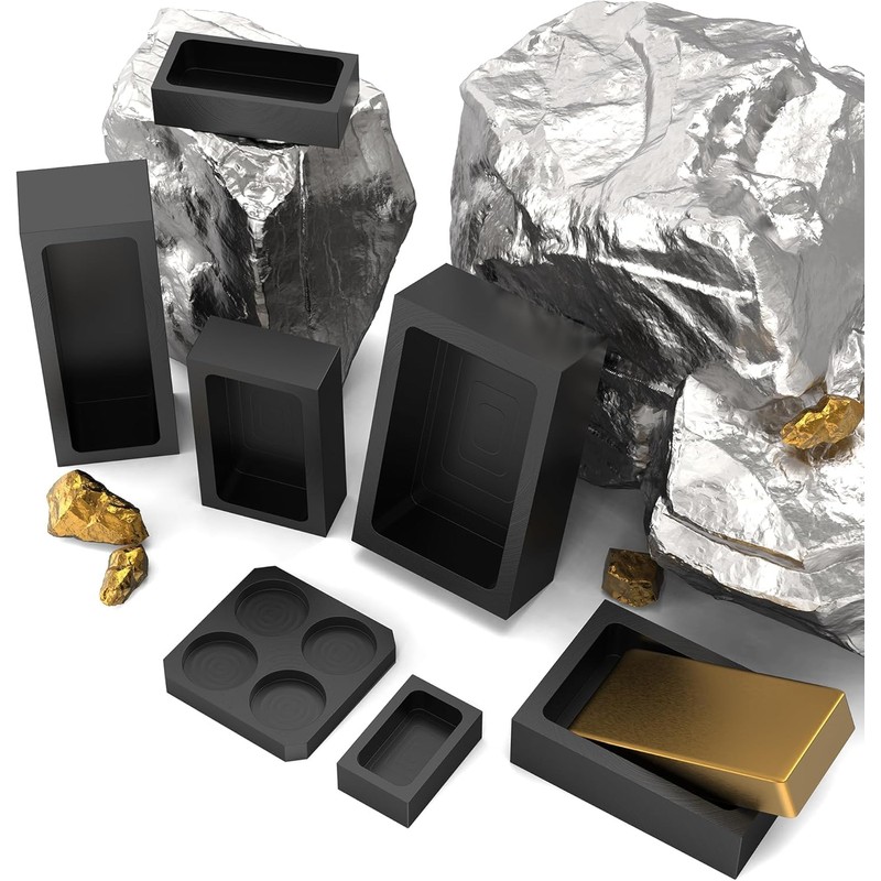 MMasters 1kg-4 Pieces Premium Graphite Ingot Mold for Metal Casting