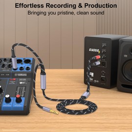 3.5mm to RCA, 1/4 TRS to Dual RCA Cable, 2-in-1 Audio Cable, Gold-Plated HiFi Sound Headphone Jack Auxiliary Cord 1/8 6.35mm Adapter Stereo Y Splitter for Phone Speaker MP3 Tablet HDTV 3.3FT