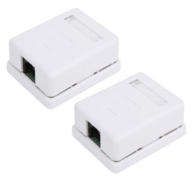 Akozon 2-Pack RJ45 Mount Box, Single Port Cat6 Network Junction Box, and Compact Design, Perfect for Communications and Networking