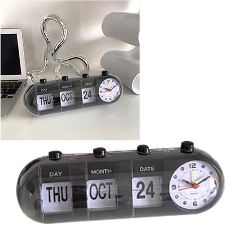 Calendar Alarm Clock Innovative Shape Decorative Jump Desktop Clock for