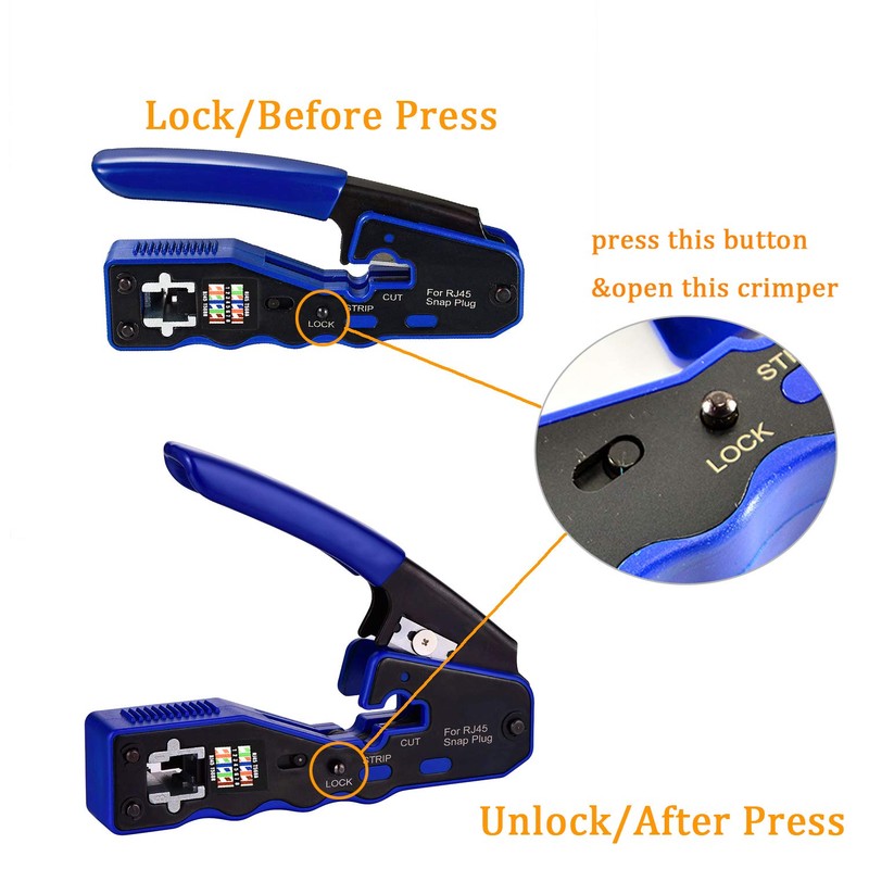 VINET RJ45 Crimp Tool Ethernet Crimping Tool All-in-one Crimper Wire