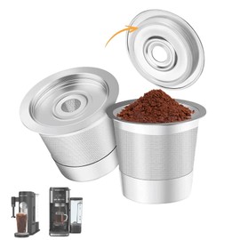2 Pack Reusable K Cups and Coffee Pods for Ninja Coffee Maker PB051/CFP101/PB041-304 Stainless Steel K Cups Coffee Filters-Compatible with Ninja Single Serve and Dual Brew Coffee Maker Accessories