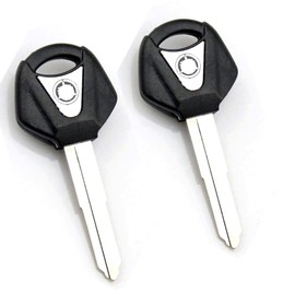 Xindejia Motorcycle Black Blank Key Uncut Blade with Yamaha YZF R1 R6 1998-2010 Compatible 2pcs (Silver)