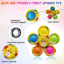 6Pcs Fidget Spinner Toys, Pop Fidget Spinners for Kids Boys Girls, Tie Die Simple Popper Fidget Spinners for Birthday Gifts Goodie Bag Basket Stuffers Classroom Prizes Party Favors