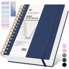 Spiral Notebook Journal,360 Pages College Ruled Notebook, Lined Thick Journals for Women Men,A5 Thick Spiral Journal for Writing,100GSM Paper, Spiral Notebooks for Work School 5.5"x8.5" Blue