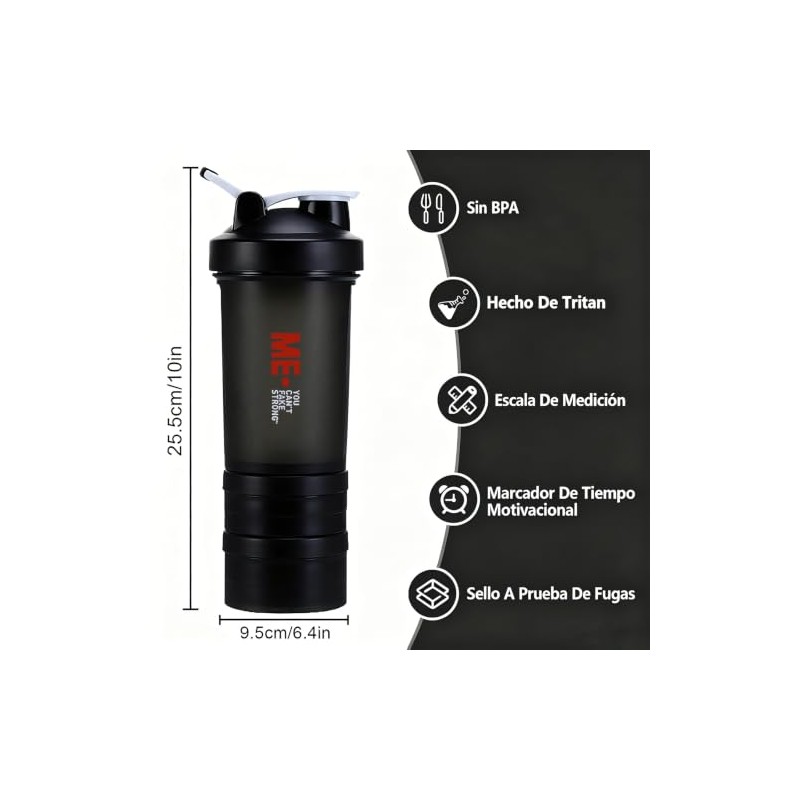 650ML/22OZ Botella para Proteina de Coctelera Protein Shaker