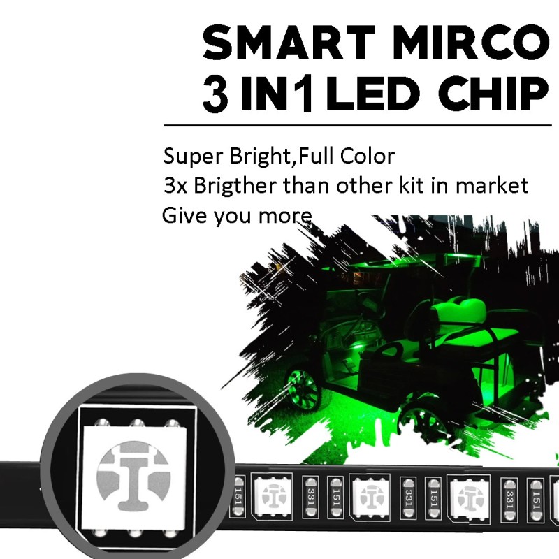 RGBW Golf Cart Lighting Underbody Glow Neon Kit Club Car