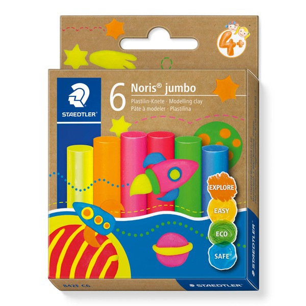 STAEDTLER 842F C6 ST Modelling Clay, Multi-Colour, Standard