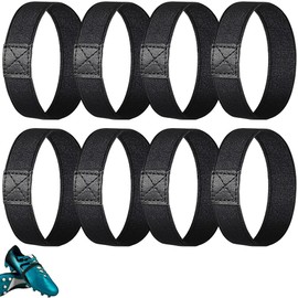 LINYIJOY 4 Pairs of Shoelaces Fixing Strap for Football Boots, Laces Fixing Band Football Adjustable Elastic Laces Laces Fixing Strap for Football Boots, High Heel (Black), black