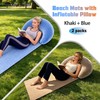 Zcaukya 2 Packs Beach Mat with Inflatable Backrest Pillows for