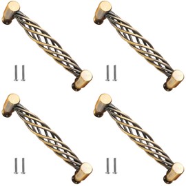 Lxoraziy 4 Pieces 128 mm Vintage Drawer Handles, Bird Cage Door Handles Made of Metal, Furniture Knobs with Screw, for Drawer, Door Cupboards, Bathroom Cabinets, Home, Kitchen, Hotel