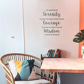 Serenity Bible Prayer Wall Decal - Removable Wall Mural Decal for Home Decor Wallpaper Bible Verse Stickers Scripture Art Serenity Prayer Wall Decal, q06