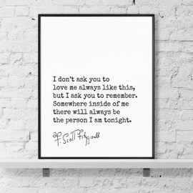 F. Scott Fitzgerald Great Gatsby Quote Print, Cotton Paper, Sizes 5x7-12x16 **Unframed**