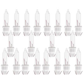 JL Missouri Parts & Misc. 20x 2.5v GE Style A Warm White Base WB Clear Bulbs Mini Christmas Tree Lights 0.425w Incandescent Glass Bulb Holiday String Lights Replacement