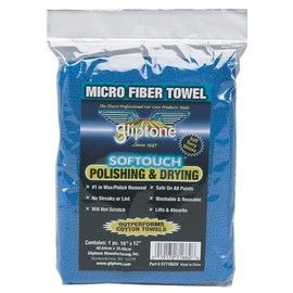 Gliptone Softouch Microfiber Polishing & Drying Towel – 16" x 12" – Safe on All Paints – Ultra-Soft, Lint-Free, Streak-Free – Reusable & Machine Washable – 1 Count