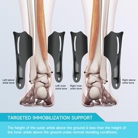 Hocafer Ankle Brace for Women & Men - Ankle Support Sprained Ankle Brace for Achilles,Tendon,Sprain,Injury Recovery,Ankle Support Brace for Running, Basketball, Football (Black,L,Left)