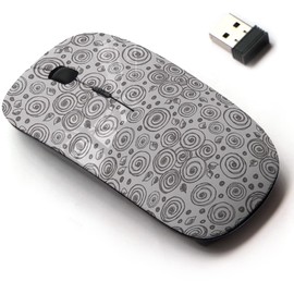 2.4G Wireless Mouse with Cute Pattern Design for All Laptops and Desktops with Nano Receiver - Floral