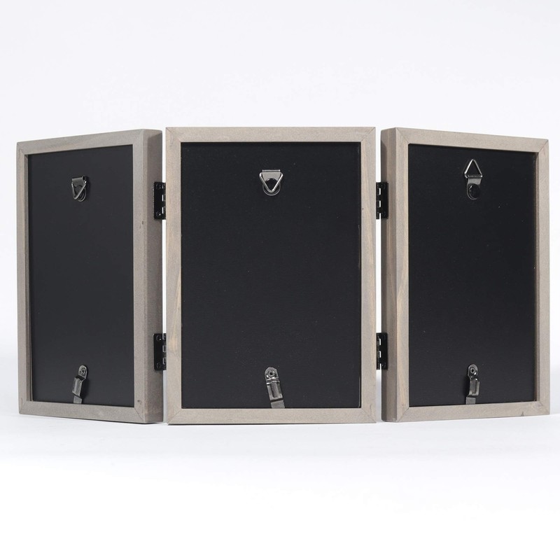 Lawrence Frames Studio Wood Picture Frame, 4x6 Triple, Gray